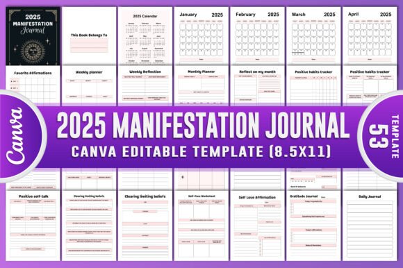 Download 2025 Manifestation Journal Canva Kdp - Man Collection