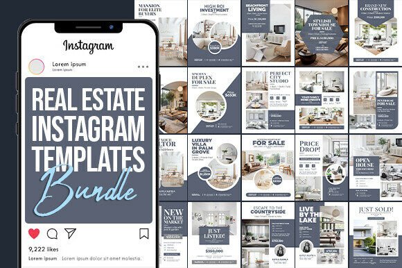 Download Real Estate Instagram Templates Bundle - Instagram templates Collection