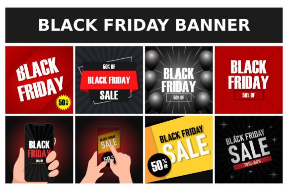 Download Set of Black Friday Advertising Banners - Advertising Collection
