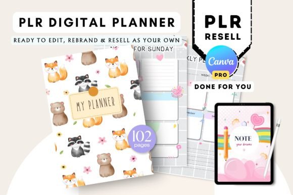 Download In-Demand PLR Cute Digital Planner Canva - Man Collection