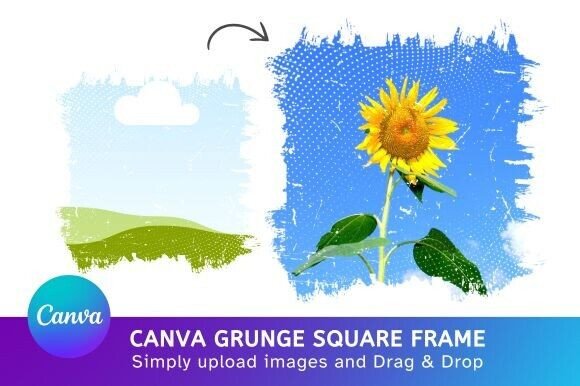 Download Canva Grunge Frame Template, Creative - Grunge frame Collection