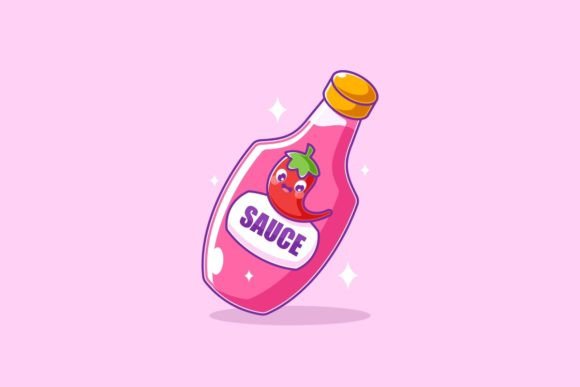 Download Sauce Bottle Packaging Cartoon Design - Bottle packaging Collection
