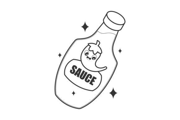 Download Sauce Bottle Packaging Cartoon Design - Bottle packaging Collection