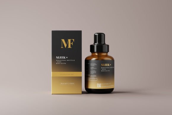 Download Dropper Bottle Packaging with Box Mockup - Bottle packaging Collection